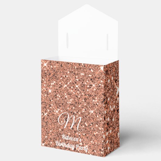 Elegant Roos Gold Glitter Hartelijk dank Bedankdoosjes (Geopend)