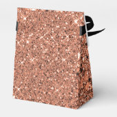 Elegant Roos Gold Glitter Hartelijk dank Monogram  Bedankdoosjes (Achterkant)