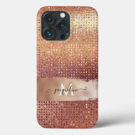 Elegant Roos Gold Glitter Jewels Burgundy Script C Case-Mate iPhone Case