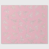 Elegant Roos Gold Glitter-kerstboompatroon Cadeaupapier (Vlak)