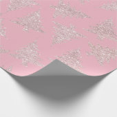 Elegant Roos Gold Glitter-kerstboompatroon Cadeaupapier (Hoek)
