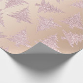 Elegant Roos Gold Glitter-kerstboompatroon Cadeaupapier (Hoek)