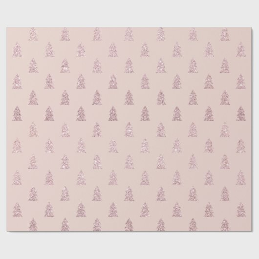 Elegant Roos Gold Glitter-kerstboompatroon Cadeaupapier (Vlak)