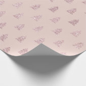 Elegant Roos Gold Glitter-kerstboompatroon Cadeaupapier (Hoek)