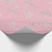 Elegant Roos Gold Glitter-kerstboompatroon Cadeaupapier (Hoek)