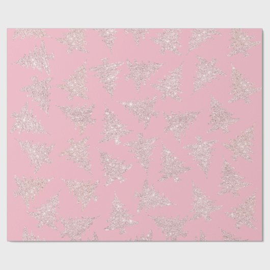 Elegant Roos Gold Glitter-kerstboompatroon Cadeaupapier (Vlak)