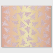 Elegant Roos Gold Glitter-kerstboompatroon Cadeaupapier (Vlak)