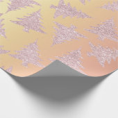 Elegant Roos Gold Glitter-kerstboompatroon Cadeaupapier (Hoek)