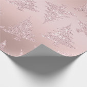 Elegant Roos Gold Glitter-kerstboompatroon Cadeaupapier (Hoek)