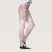 Elegant Roos Gold Glitter-kerstboompatroon Leggings (Rechts)