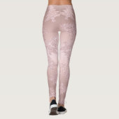 Elegant Roos Gold Glitter-kerstboompatroon Leggings (Achterkant)