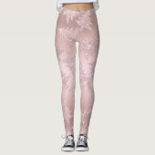 Elegant Roos Gold Glitter-kerstboompatroon Leggings (Voorkant)