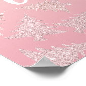 Elegant Roos Gold Glitter-kerstboompatroon Poster (Hoek)