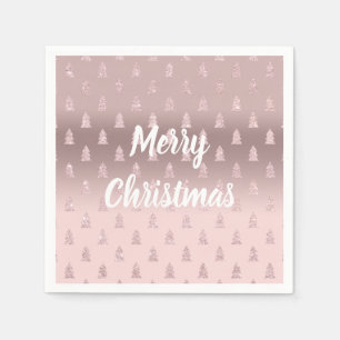 Elegant Roos Gold Glitter-kerstboompatroon Servet