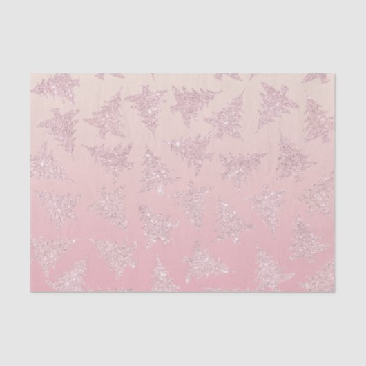 Elegant Roos Gold Glitter-kerstboompatroon Tissuepapier (Voorkant)