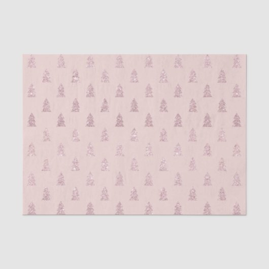Elegant Roos Gold Glitter-kerstboompatroon Tissuepapier (Voorkant)