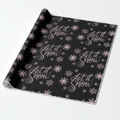 Elegant Roos Gold Glitter laat het sneeuwen en sne Cadeaupapier (Uitgerold)
