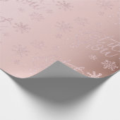 Elegant Roos Gold Glitter laat het sneeuwen en sne Cadeaupapier (Hoek)