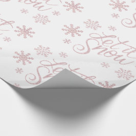 Elegant Roos Gold Glitter laat het sneeuwen en sne Cadeaupapier