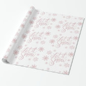 Elegant Roos Gold Glitter laat het sneeuwen en sne Cadeaupapier (Uitgerold)
