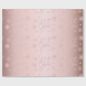 Elegant Roos Gold Glitter laat het sneeuwen en sne Cadeaupapier (Vlak)