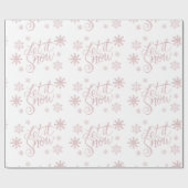 Elegant Roos Gold Glitter laat het sneeuwen en sne Cadeaupapier (Vlak)