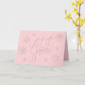 Elegant Roos Gold Glitter laat het sneeuwen en sne Kaart (Gele Bloem)