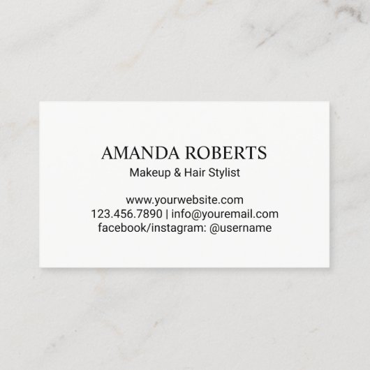 Elegant Roos Gold Glitter Lips Salon Minimalist Visitekaartje (Achterkant)