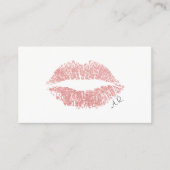 Elegant Roos Gold Glitter Lips Salon Minimalist Visitekaartje (Voorkant)
