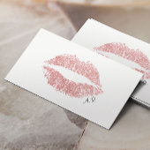 Elegant Roos Gold Glitter Lips Salon Minimalist Visitekaartje