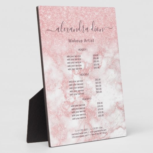 Elegant roos gold glitter make-up artiest services fotoplaat (Zijkant)