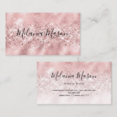 Elegant Roos Gold Glitter Makeup Artist Sparkly Visitekaartje (Voorkant / Achterkant)