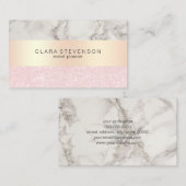 Elegant roos Gold glitter & marble event planner Visitekaartje (Voorkant / Achterkant)