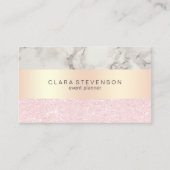 Elegant roos Gold glitter & marble event planner Visitekaartje (Voorkant)