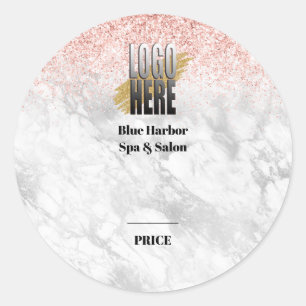 Elegant Roos Gold Glitter Marble Logo Price Label