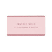 Elegant Roos Gold Glitter Moderne Sjabloon Trendy Etiket (Voorkant)