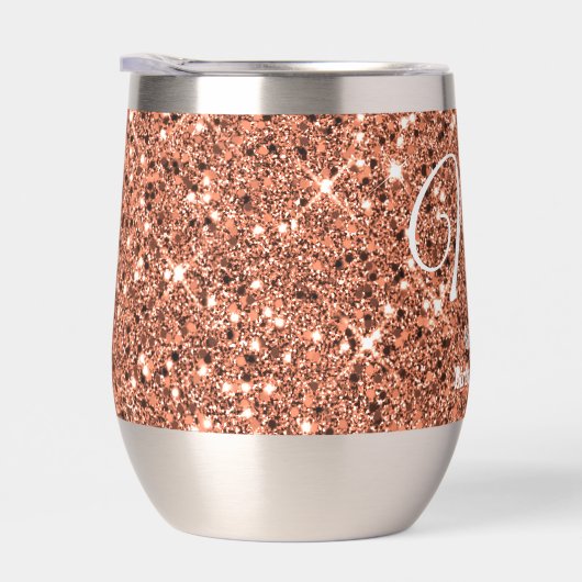 Elegant Roos Gold Glitter Monogram (Rechts)