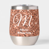 Elegant Roos Gold Glitter Monogram (Voorkant)