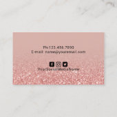 Elegant Roos Gold Glitter Monogram Beauty Salon Visitekaartje (Achterkant)