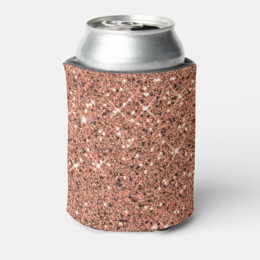 Elegant Roos Gold Glitter Monogram Blikjeskoeler (Blikje Achterkant)