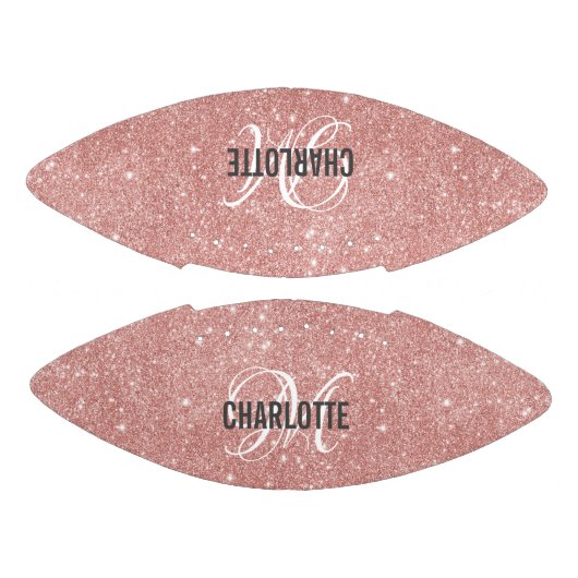 Elegant roos gold glitter monogram naam football (Panelen)