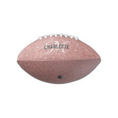 Elegant roos gold glitter monogram naam football (Gedraaid 270)