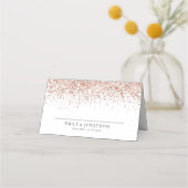 Elegant Roos Gold Glitter Names Date Weddenschap Plaatskaartje (Voorkant)