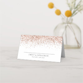 Elegant Roos Gold Glitter Names Date Weddenschap Plaatskaartje