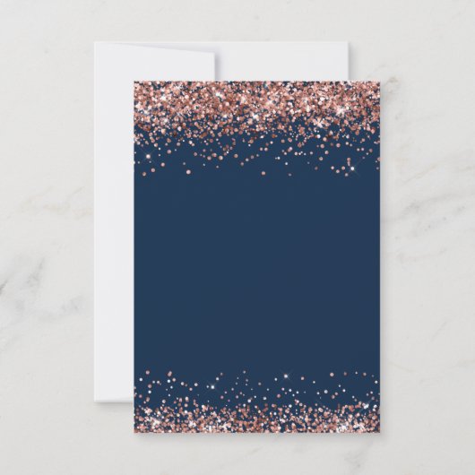Elegant Roos Gold Glitter Navy Any Age Verjaardag Kaart (Achterkant)