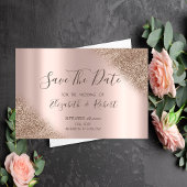 Elegant Roos Gold Glitter Ombre bewaar de datum Save The Date