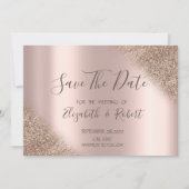 Elegant Roos Gold Glitter Ombre bewaar de datum Save The Date (Voorkant)