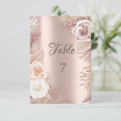 Elegant Roos Gold Glitter Ombre Boho Flowers Kaart (Staand voorkant)