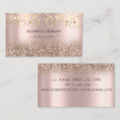 Elegant Roos Gold Glitter Ombre Confetti Visitekaartje (Voorkant / Achterkant)
