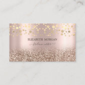 Elegant Roos Gold Glitter Ombre Confetti Visitekaartje (Voorkant)